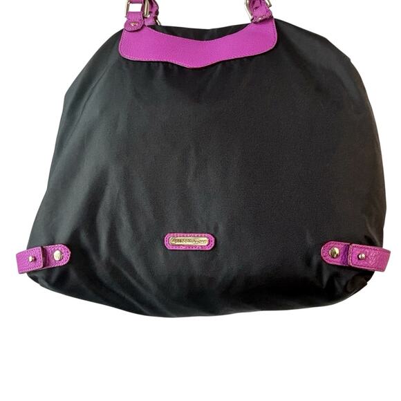 Rebecca Minkoff Womens Bag Purple Black Nylon Travel Tote with Studs New - Picture 6 of 13
